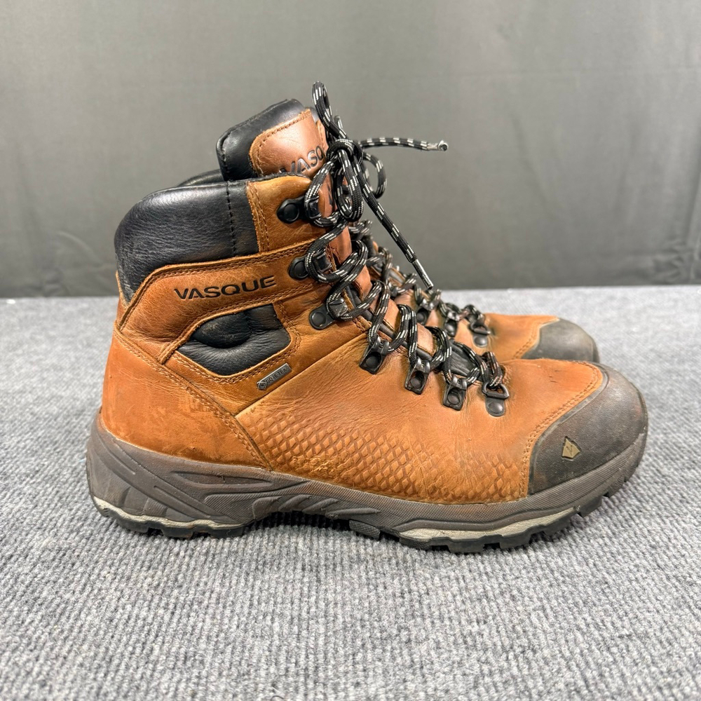 Vasque St Elias GTX Boots Men 9.5 Waterproof Vibram Hiking Gorpcore Trail Brown
